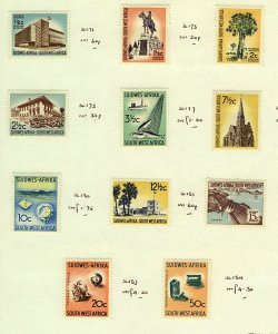 South West Africa 1954/61 range of pictorial issues to include ’54 1d to  Stamps