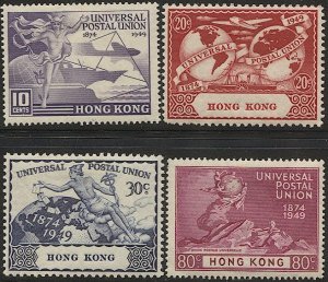 HONG KONG  Sc  180-83, Mint LH VF, 1949 UPU set of four