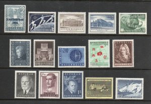 Austria - Sc# 604 - 618 MH/MLH       -       Lot 0224056