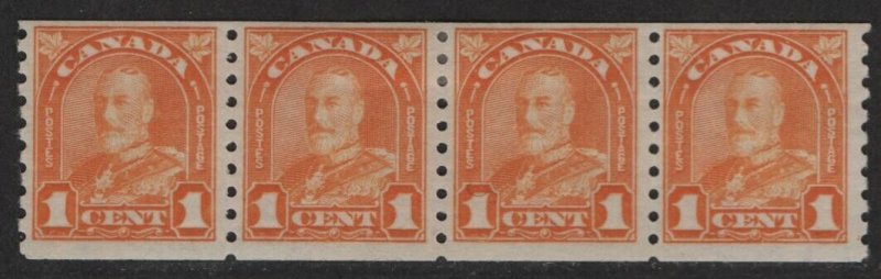 *Canada Sc#178 M/H/F-VF coil strip of 4