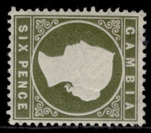 GAMBIA QV SG32d, 6d olive-green, M MINT. Cat £80.