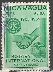 NICARAGUA, 1955, used 50c, Rotary Intl, Scott C361