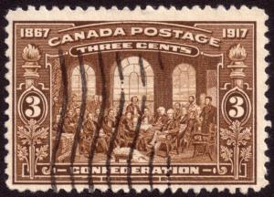 Canada 1917 3c Bistre-Brown SG244 Used