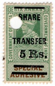 (I.B) India Revenue : Share Transfer 5R on 6a overprint