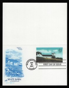 #UY43 21c White Barn, Art Craft-Never Folded H/C **ANY 5=FREE SHIPPING**