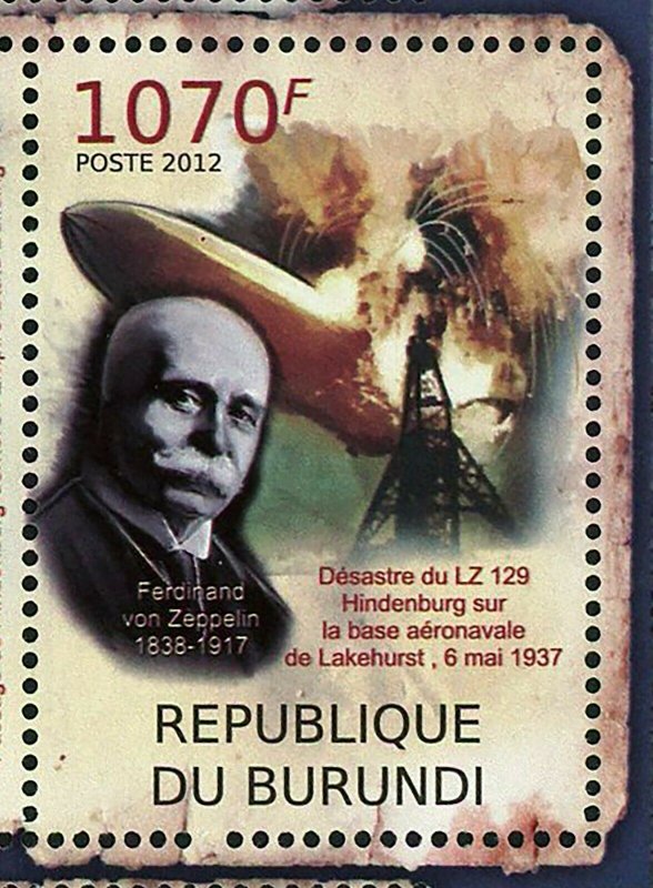 Hindenburg Disaster & Zeppelins Stamp Ferdinand Zeppelin S/S MNH #2391-2394