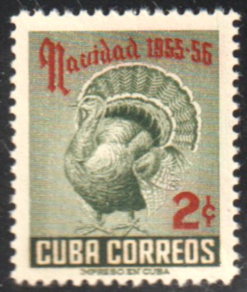 1955 Cuba Stamps Sc 547 Christmas Turkey MNH