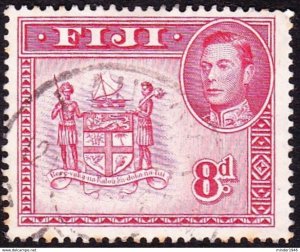 FIJI 1948 KGVI 8d Carmine SG261c FU