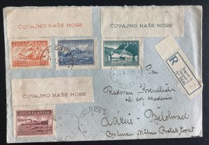 1939 Zagreb Croatia Yugoslavia Registered Cover To Belgrade