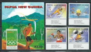 Papua New Guinea 992-6 2000 Olympics set and s.s. MNH