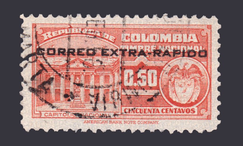 COLOMBIA 1953 SCOTT # C234. USED