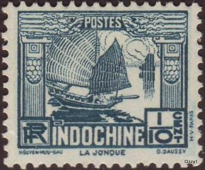 Indo China 1931 Sc#143 SG#163 1/10c Blue Junk Mint