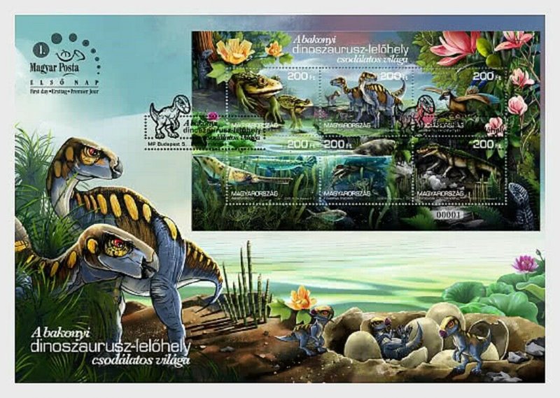 2020 HUNGARY - BAKONY DINOSAUR SITE - MINI SHEET - FIRST DAY COVER