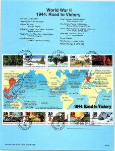 USPS SOUVENIR PAGE WORLD WAR 2 : 1944 ROAD TO VICTORY (1994)