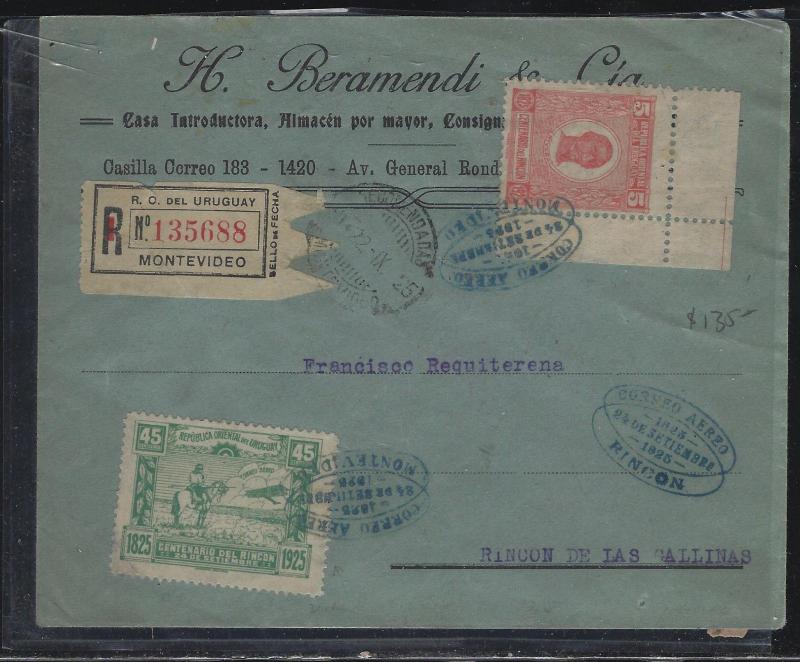 PARAGUAY  (PP2604B)  1925 5C+45C REG A/M COVER 