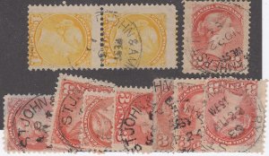 CANADA R.P.O. CANCEL MT-281, 1889-1898, LOT OF 10