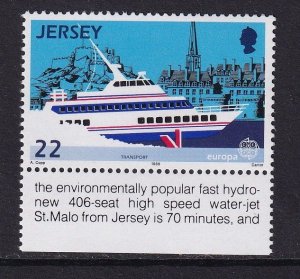 Jersey   #454  MNH  1988 Europa  22p  hydrofoil