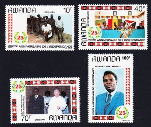 Rwanda 25th Anniversary of independence 4v 1987 MNH SC#1283-1286 SG#1293-1296