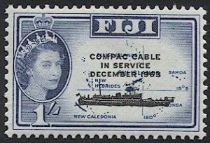 FIJI  1963 Sc 205 Mint LH  VF, Pacific Cable Service overprint on ship