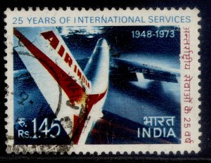INDIA QEII SG686, 1973 1r 45 anniv of Air Intl, FINE USED.