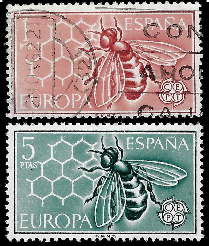 Spain 1962 Sc 1125-26 U & MLH vf Europa issue