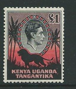 KENYA, UGANDA & TANGANYIKA SG150 1938 £1 BLACK & RED MTD MINT