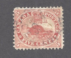 Canada # 15 USED 5c BEAVER HALIFAX NS CANCEL DEC 1865 BS27135