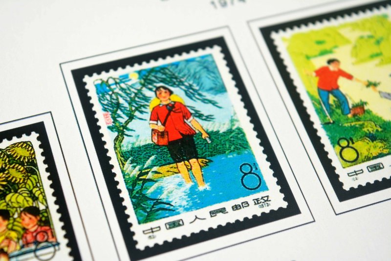 COLOR PRINTED CHINA P.R.C. 1949-1976 STAMP ALBUM PAGES (134 illustrated pages)