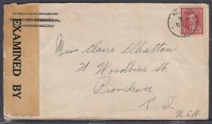 Canada - Jan 20, 1941 Halifax & Camp. R.P.O., Censored Cover to States