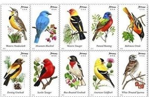 song birds forever stamps 5 books of 20PCS, total 100pcs