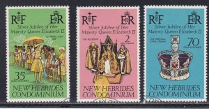 New Hebrides # 214-216, Queen Elizabeth's Reign 25th Anniversary, Used 1/2 Cat.