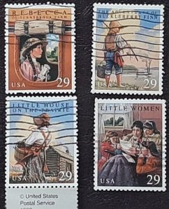 US Scott # 2785-2788; four used 29c Classic Books from 1993; VF centering