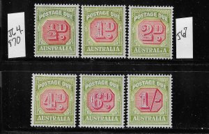 AUSTRALIA SCOTT #J64-J66/J68-70 1938 DUES (MISSING 3D) - MINT HINGED