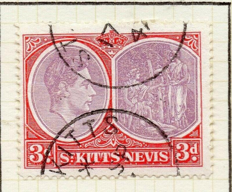 St Kitts Nevis 1938 GVI Early Issue Fine Used 3d. 308013