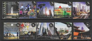 SINGAPORE SG1795/804 2008 NATIONAL DAY SINGAPORE TO DAY MNH