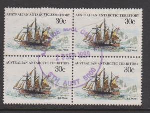 Australia Sc#L46 Used Block of 4 Tear top left stamp