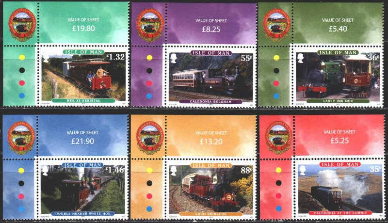 Isle Of Man. 2010. 1627-32, bl 73. Railway transport. MNH.