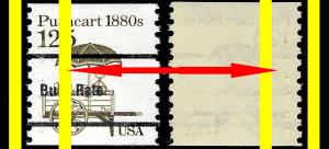 Sc2133a 12.5¢ Pushcart Precanceled Single with Double Perforation Error, MNH