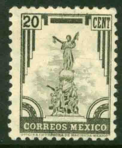 MEXICO 714, 20¢ INDEPENDENCE MONUMENT. 1934 DEFINITIVE. MINT, NH. VF.