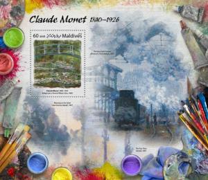 MALDIVES 2017 SHEET CLAUDE MONET ART PAINTINGS ARTE PINTURAS mld17303b