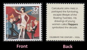 1998The 1920s Flappers Single the Charleston 33c Postage Stamp, Sc#3184h, MNH,OG