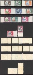 Basutoland SG43/53 Set of 11 (10/- slightly discoloured gum) Cat 110 pounds