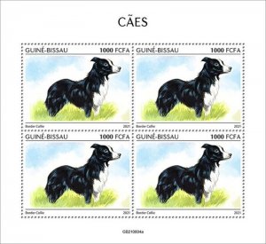 Guinea-Bissau - 2021 Border Collie Dog Breed - 4 Stamp Sheet - GB210604f