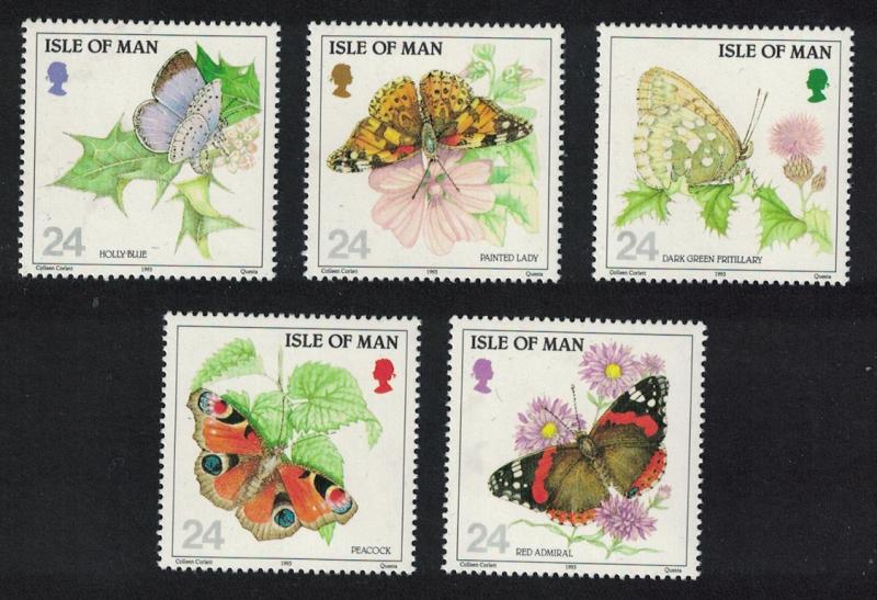 Isle of Man Butterflies 5v 1993 Def SG#573-577