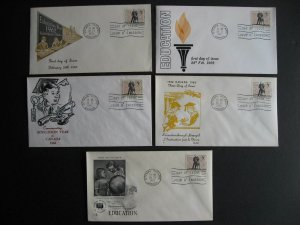 Canada 5 different cachet FDC First day covers Sc 396 education