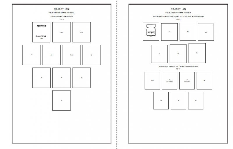 PRINTED INDIA FEUDATORY STATES 1866-1950 STAMP ALBUM PAGES (138 pages)