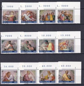 1991 - VATICAN - Paintings of the Sistine Chapel - Sc #870-881 - Used