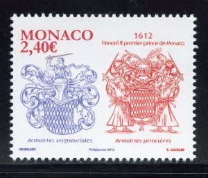 Monaco 2691 MNH, Title of 'Prince of Monaco' 400th. Anniv. Issue fr...