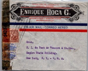 COLOMBIA POSTAL HISTORY WWII AIRMAIL CENSORED COVER ADDR USA CANC YRS'1940-45