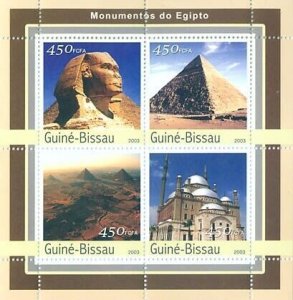 Guinea-Bissau - Egypt Monuments - Sheet of 4 - GB3123